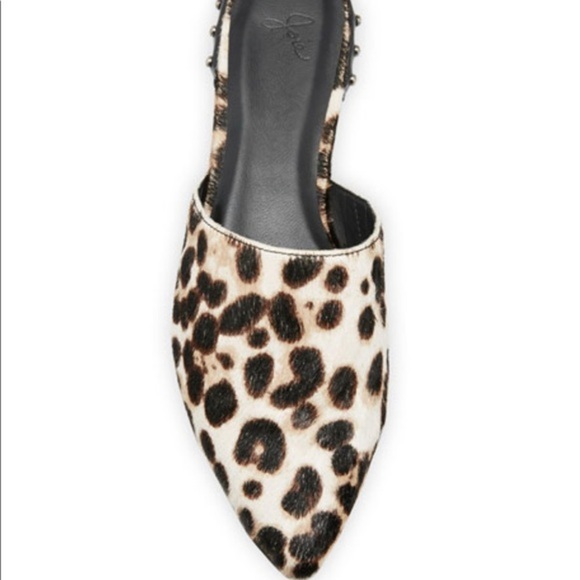 Joie Akay Calf Hair Slides in Snow Leopard - Picture 1 of 7